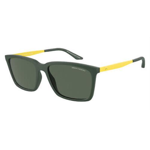 Armani Exchange AX4138SF Sunglasses Matte Green/matte Yellow / Dark Green