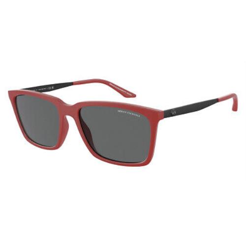 Armani Exchange AX4138S Sunglasses Matte Red/matte Black / Dark Gray