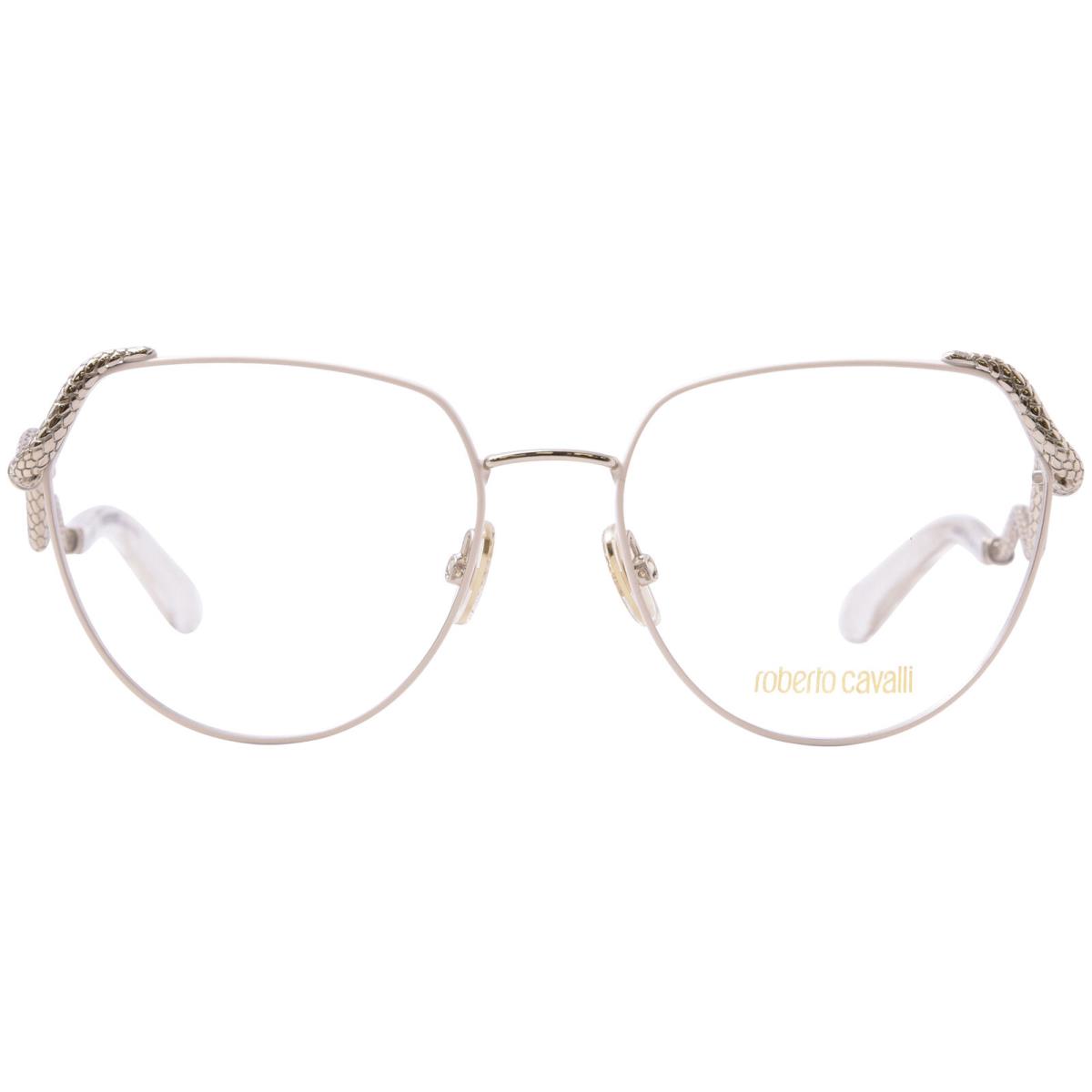 Roberto Cavalli VRC053M 0SNA Eyeglasses Women`s Light Gold Full Rim Cat Eye 55mm