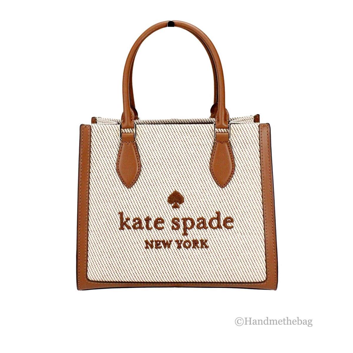 Kate Spade Ellie Small Warm Gingerbread Canvas Crossbody Tote Bag Purse