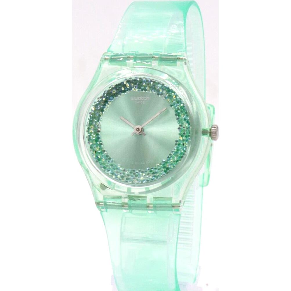 Swiss Swatch Originals Amazo-night Mint Green Clear Watch 34mm GG225