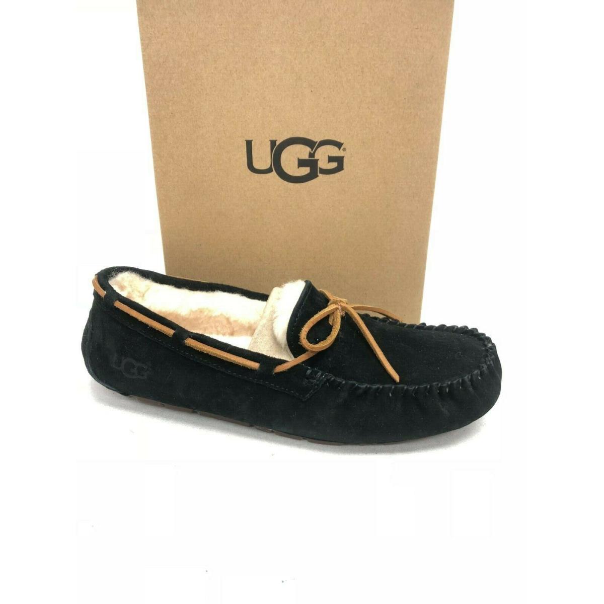 Ugg Women`s Dakota Black Suede Slippers Slip On Shoes