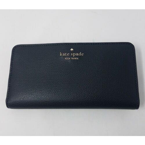 Kate Spade Darcy Large Slim Bi Fold Wallet New Black Snap Button