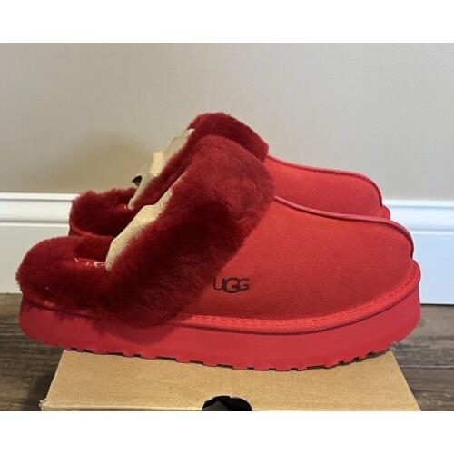 Womens Ugg Size 11 Disquette Platform Slipper Shoe Sbr Red