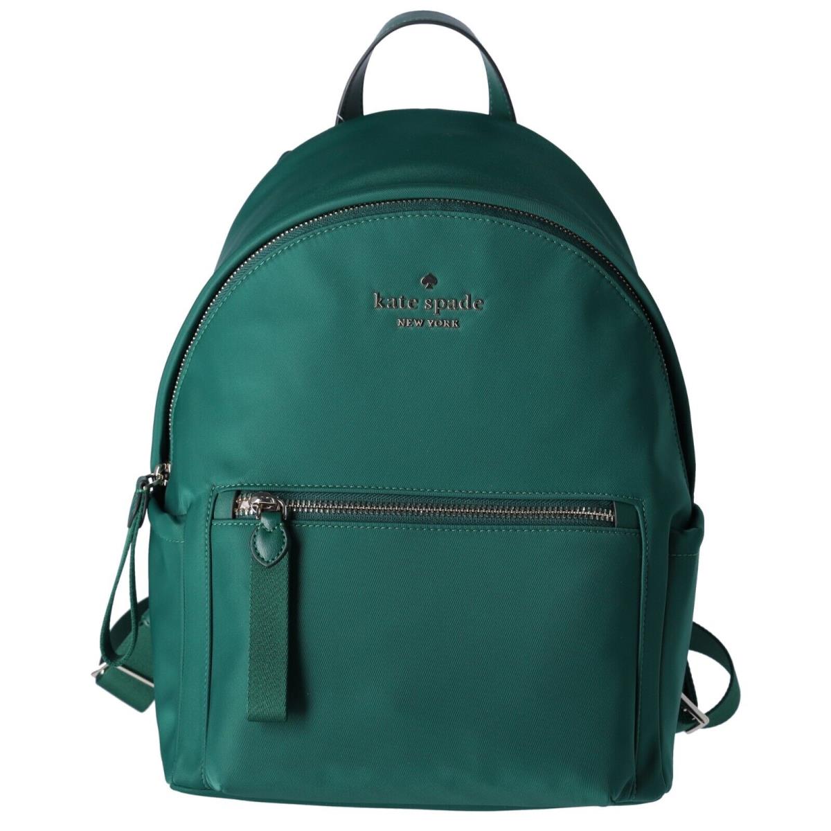 Kate Spade Chelsea Medium Backpack The Little Better Nylon Deep Jade Green - Exterior: , Lining: Black, Handle/Strap: Black