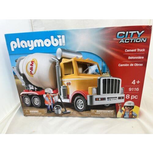 Playmobil City Action Cement Mixer Truck Of Construction 9116