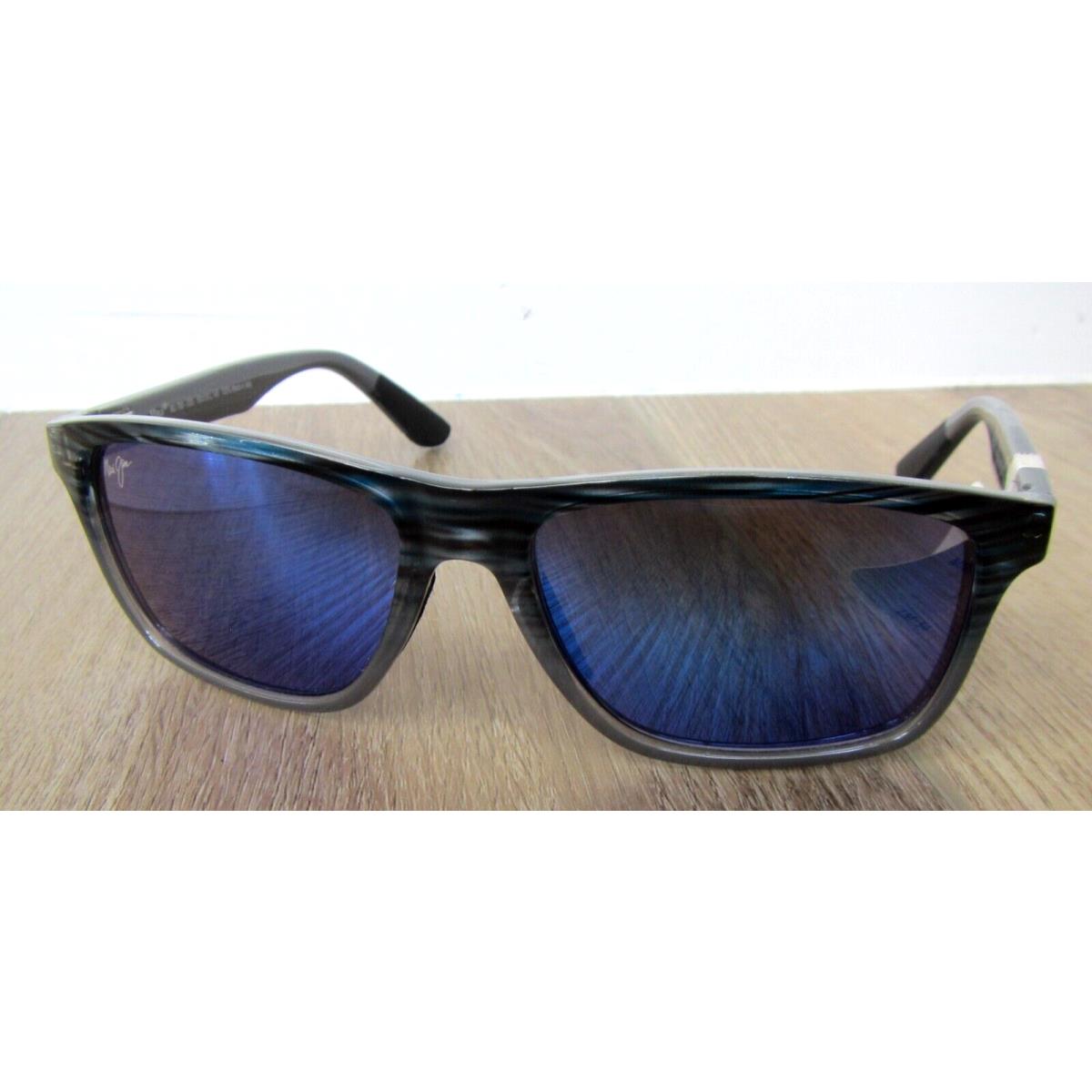 Maui Jim Onshore Sunglasses Blue Black Stripe Fade Rectangle ON Shore
