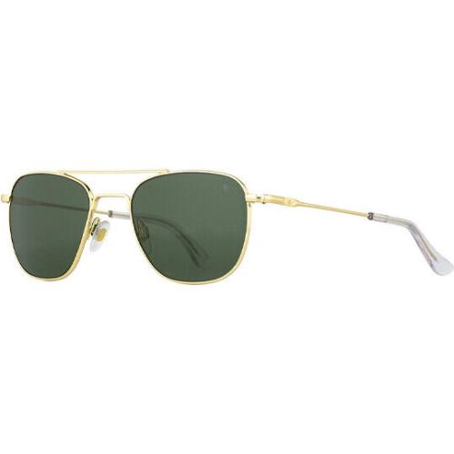 American Optical Pilot Men`s Sunglasses w/ Nylon Lens Gold-Tone/Calobar Green (STCLGNN)