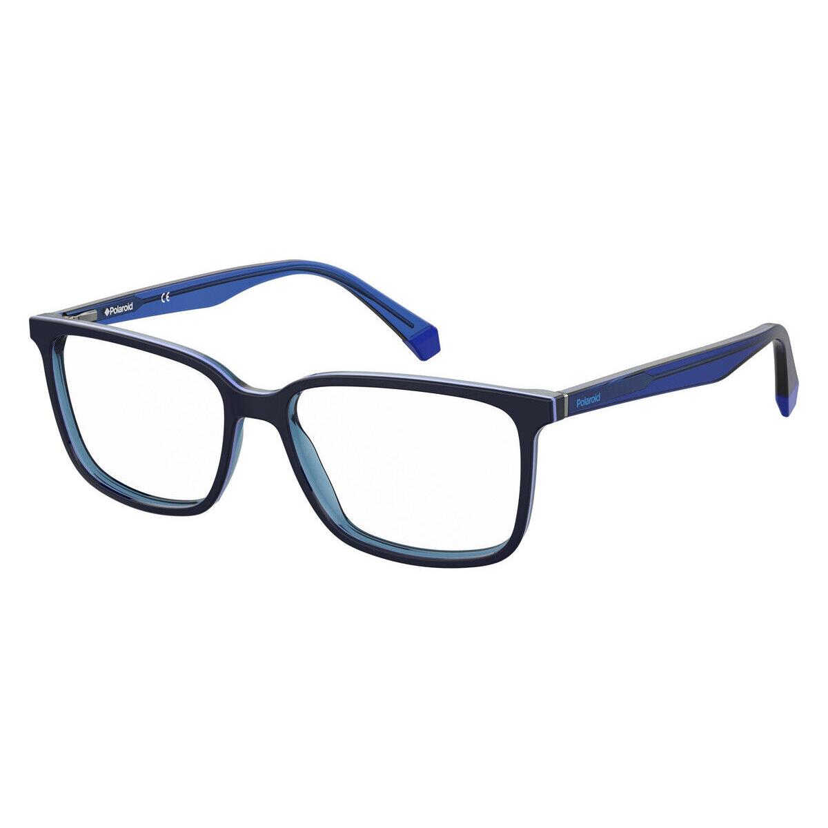 Polaroid D 394 Eyeglasses RX Men 0ZX9 Blue Azure Rectangle 55mm