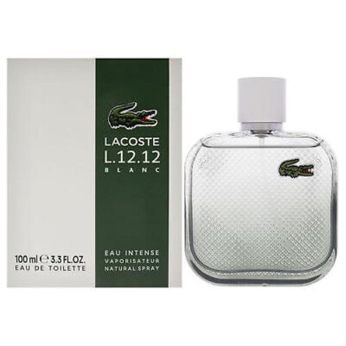 Lacoste Eau De L.12.12 Blanc Eau Intense by Lacoste For Men - 3.3 oz Edt Spray