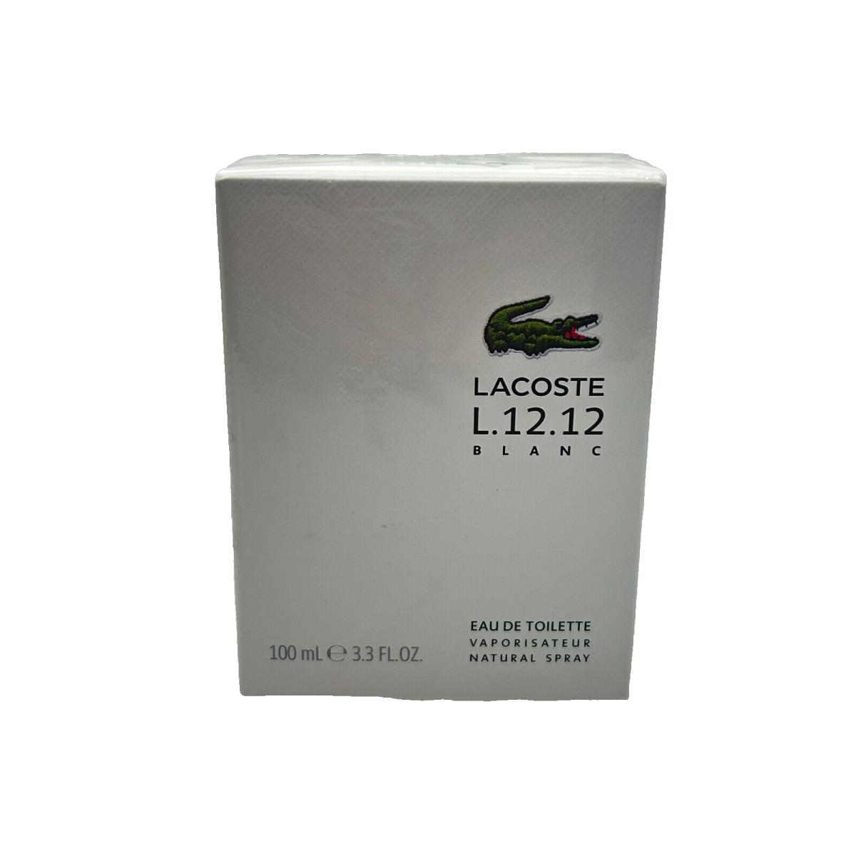 Lacoste L.12.12 Blanc 3.3oz Eau de Toilette Fragrance Spray Perfume For Men`s