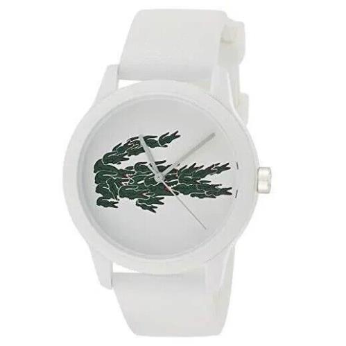 Lacoste 2001097 L.12.12 Green Croc Dial White Silicone Band Womens Watch