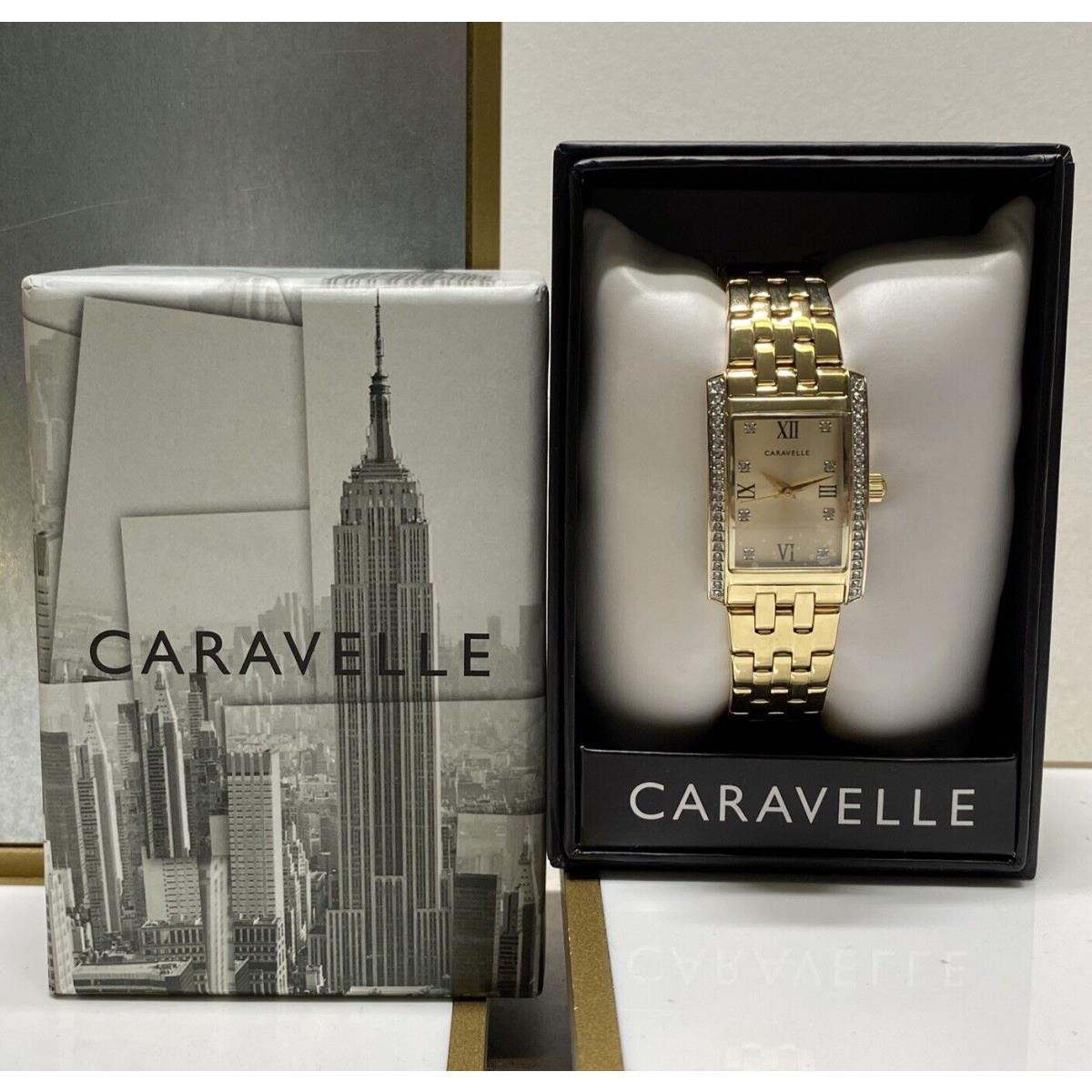 Caravelle by Bulova Ladies` Classic Crystal 3-Hand Quartz Watch - Gold Tone