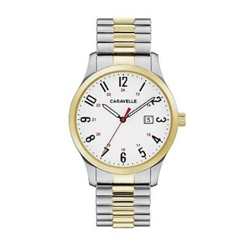 Caravelle by Bulova Men`s Traditional 3-Hand Date Quartz Expansion Band