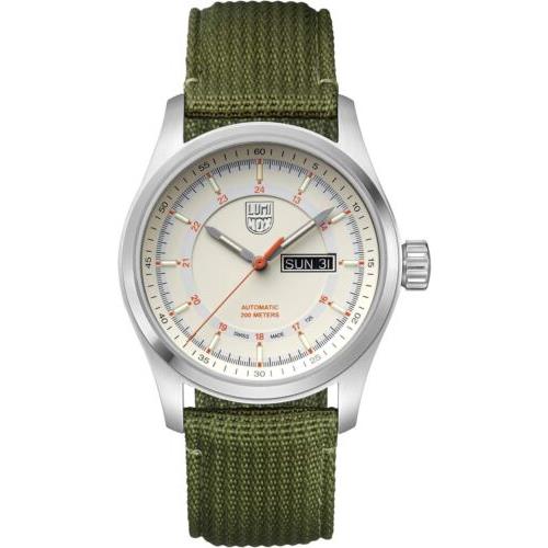 Luminox 1907.NF Men Atacama Field Green Military Strap Watch 44mm Ivory/orange