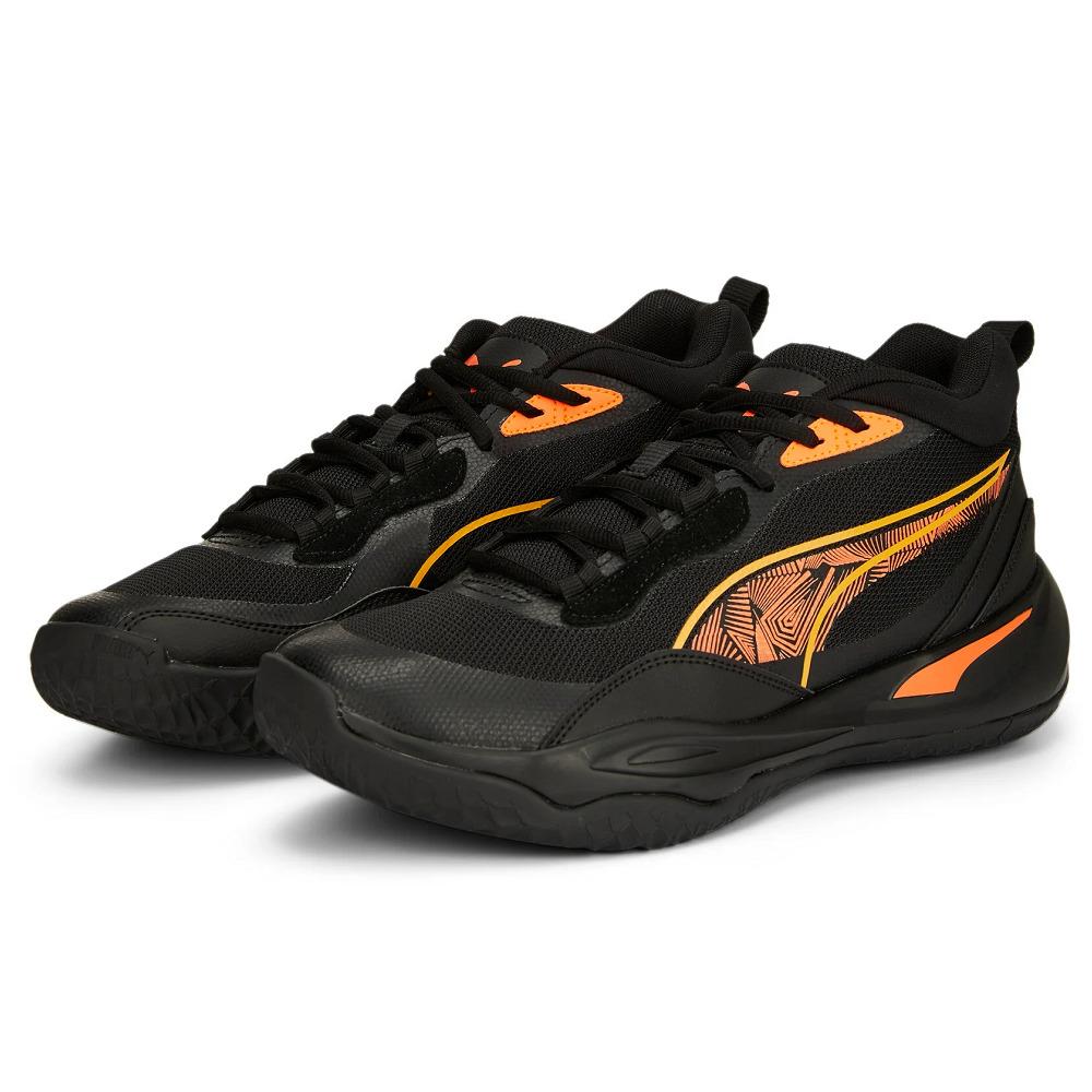 Puma Playmaker Pro Laser Black Ultra Orange 378323-01 Basketball Shoes Sneakers