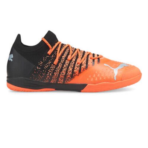Puma Future Z 1.3 Pro Court Indoor Soccer Mens Black Orange Sneakers Athletic S - Black, Orange