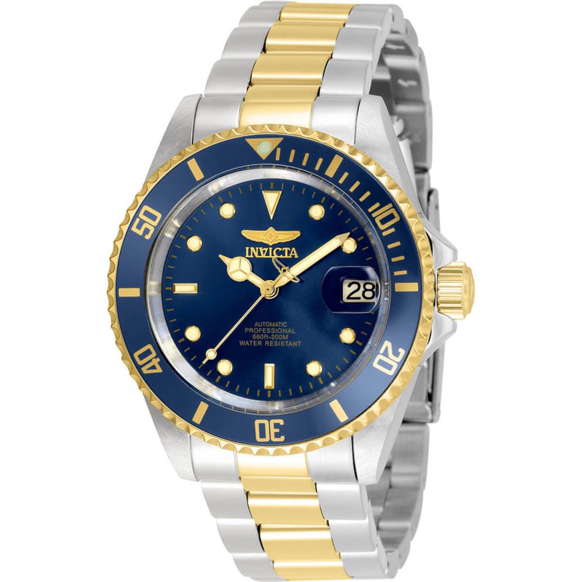 Invicta Men`s Watch Pro Diver Automatic Navy Blue Dial SS Bracelet Date 35703