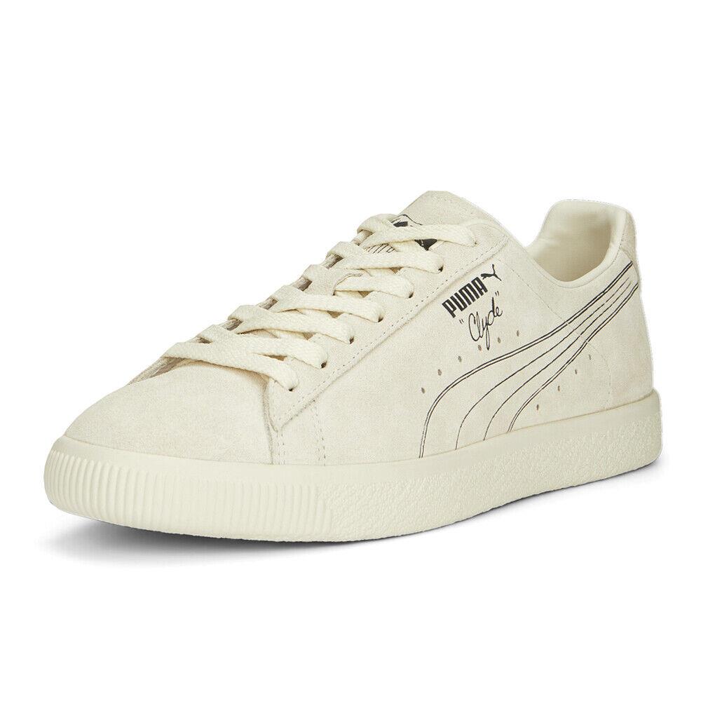 Puma Clyde No. 1 Lace Up Mens Off White Sneakers Casual Shoes 38955501 - Off White