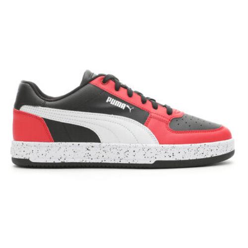 Puma Caven 2.0 Speckle Lace Up Mens Black Red Sneakers Casual Shoes 39531901 - Black, Red