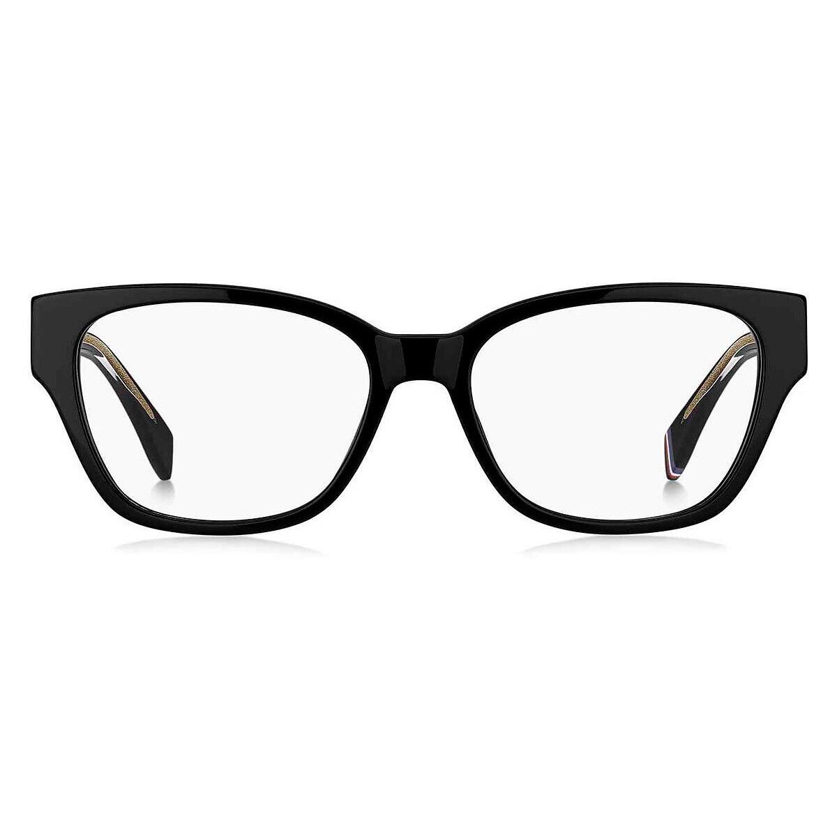 Tommy Hilfiger TH 2001 Eyeglasses Women Black Rectangle 52mm