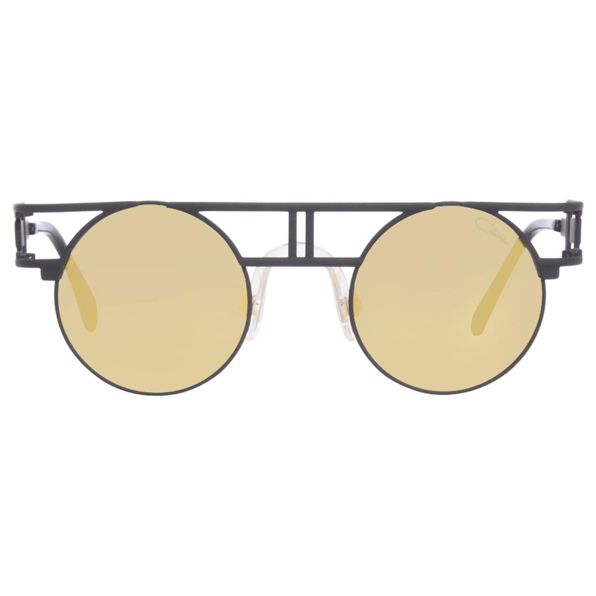 Cazal Legends 958 010 Sunglasses Men`s Black/grey/gold Mirror Round Shape 46mm