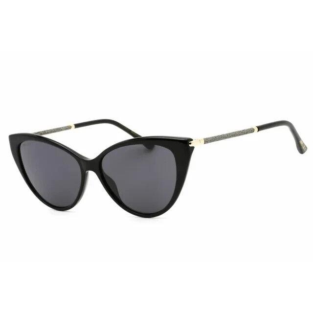Jimmy Choo Val/s Women`s Sunglasses Black 807 57-16-140 W/case Italy - Frame: Black, Lens: Grey Gradient