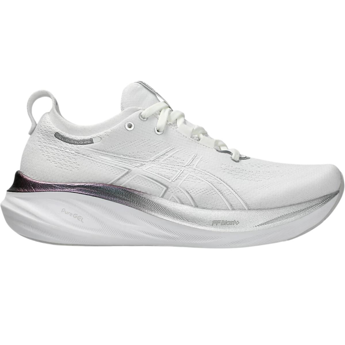 Asics Gel-nimbus 26 Women`s Running Shoes All Color US Sizes 6-11 Real White/Pure Silver