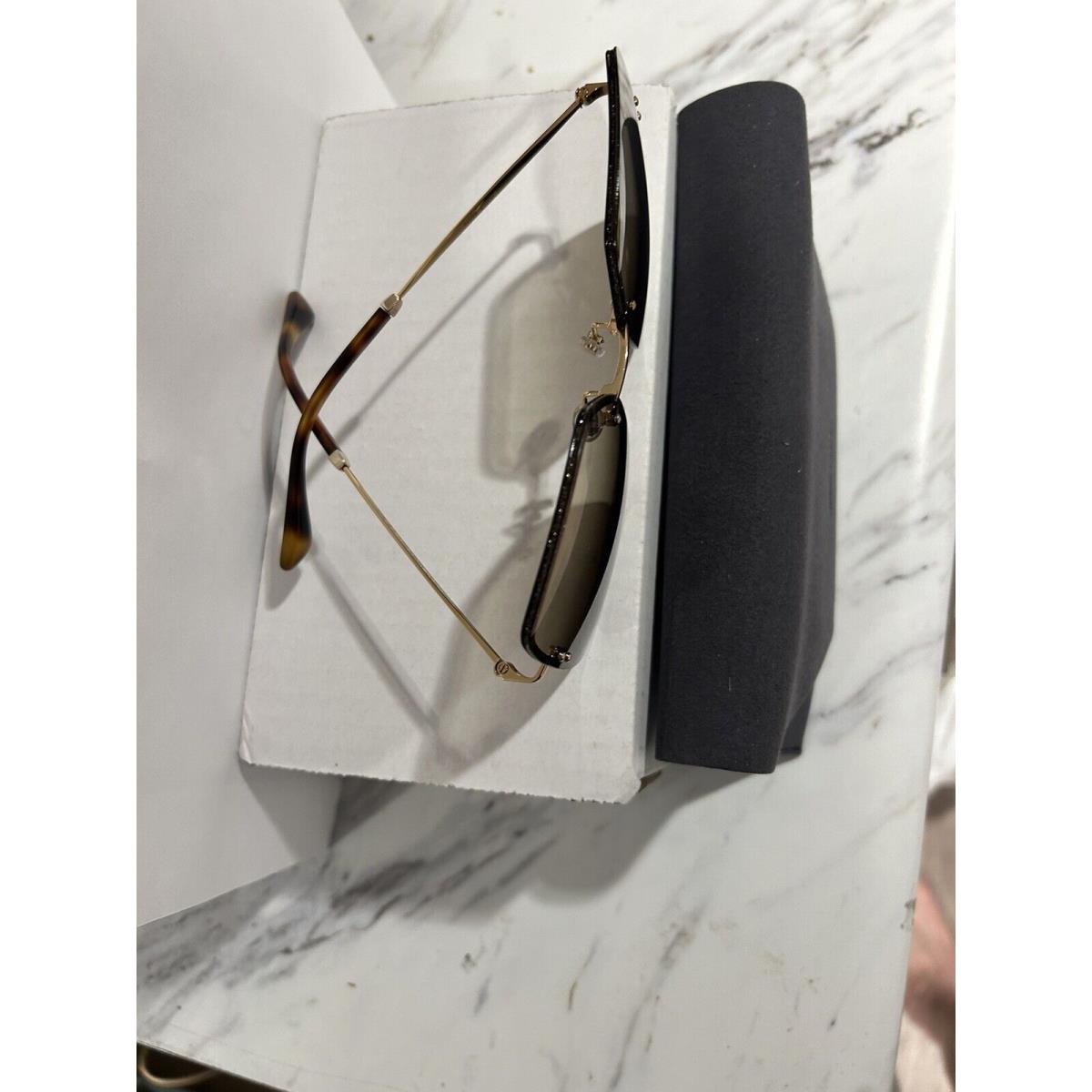 Jimmy Choo Square Sunglasses Tavi Gold Brown 60mm