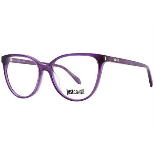 Just Cavalli VJC052 06LA Eyeglasses Women`s Shiny Transparent Violet Full Rim