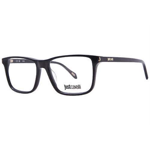 Just Cavalli VJC050 0700 Eyeglasses Men`s Black Full Rim Square Shape 56mm