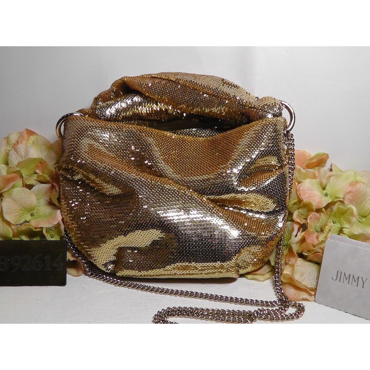 Jimmy Choo Bonny Gold Sequin Small Crossbody Bag