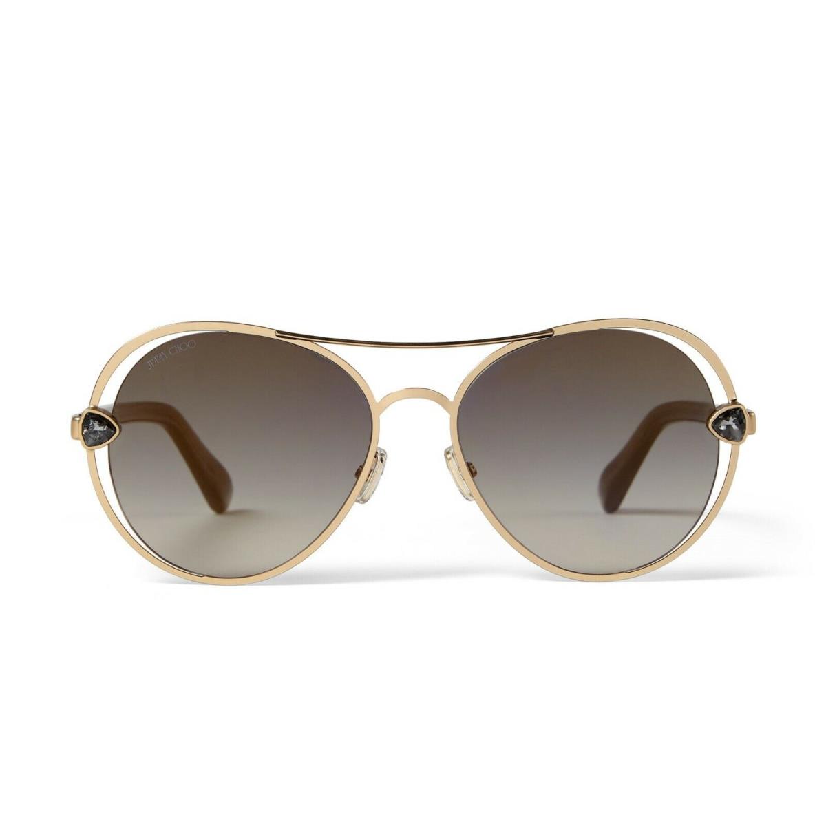 Jimmy Choo Sarah/s Gold/grey Shaded Gold Mirrored Rhl/fq Sunglasses