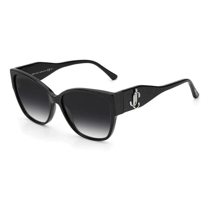 Jimmy Choo Women`s Sunglasses Shay Glitter Black Dxf 58-16-140 W/case Italy