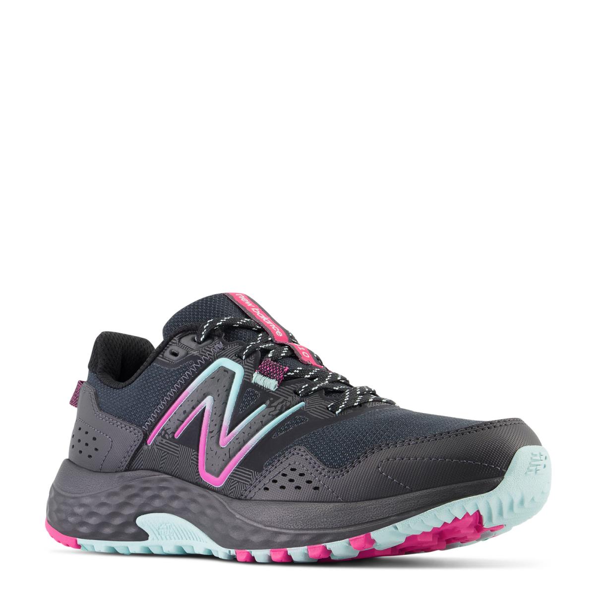 Women`s New Balance WT410V8 Trail Running Shoe WT410LC8 Black/bright Cyan/pink B