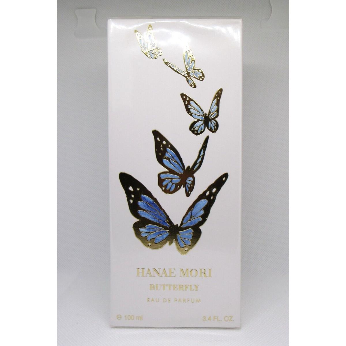 Hanae Mori Butterfly Blue 3.4 Oz/100 ml Eau de Parfum Spray Box Rare