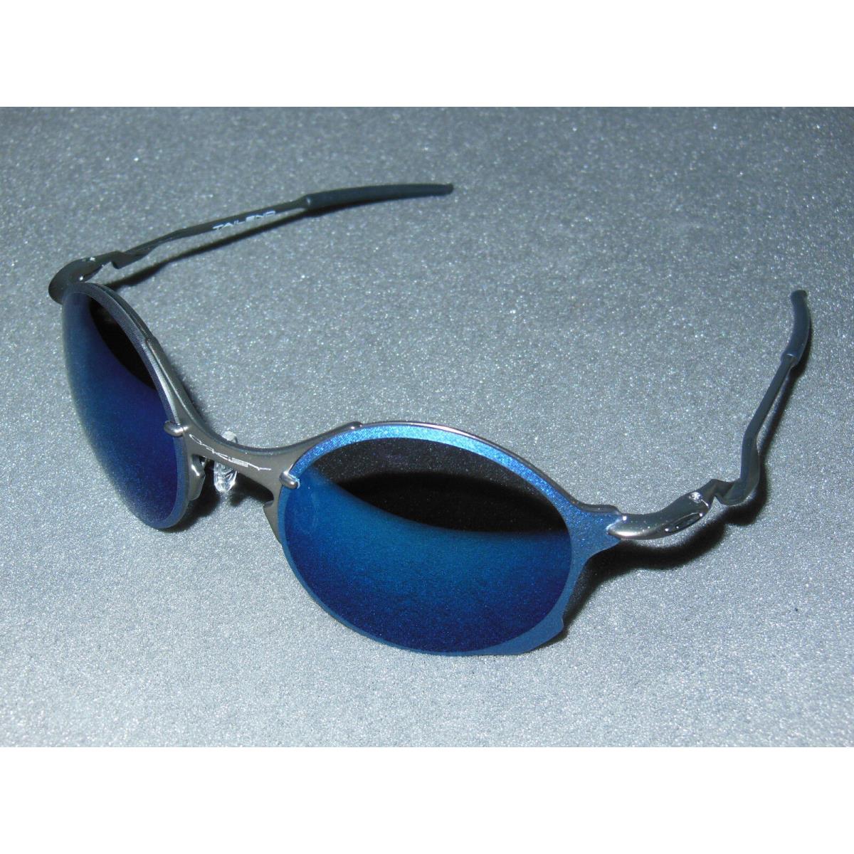 Oakley Tailend Sunglasses Pewter/ice Iridium Round Retro Wires Tail End Blue