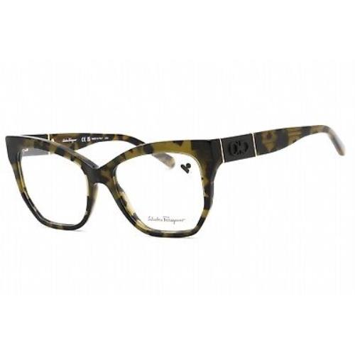 Salvatore Ferragamo SF2936 340 Eyeglasses Green Tortoise Frame 54 Mm