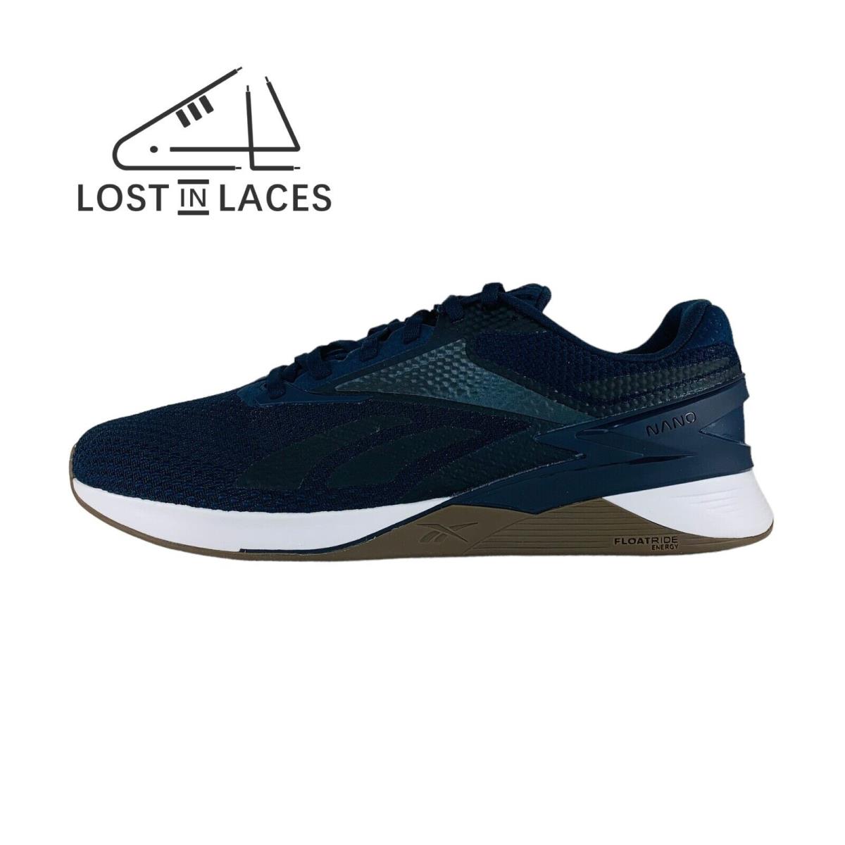 Reebok Nano X3 Navy Blue Black Sneakers Men`s Training Shoes 100033784 - Blue