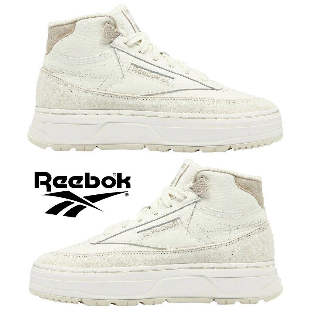 Reebok Club C Geo Mid Women`s Sneakers Sport Workout Casual Shoes