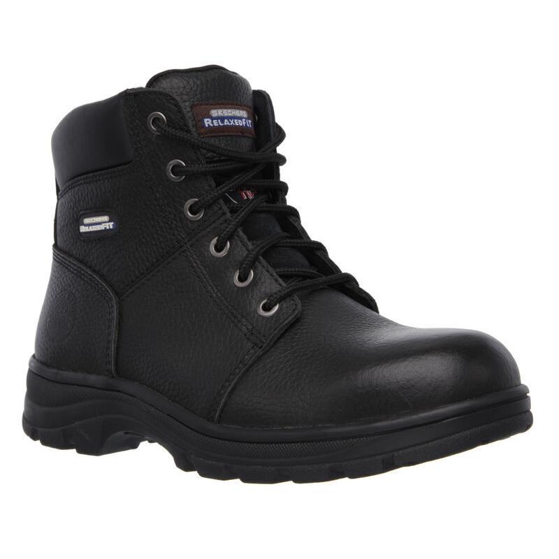 Mens Skechers Work: Relaxed Fit - Workshire ST Black Leather Shoes