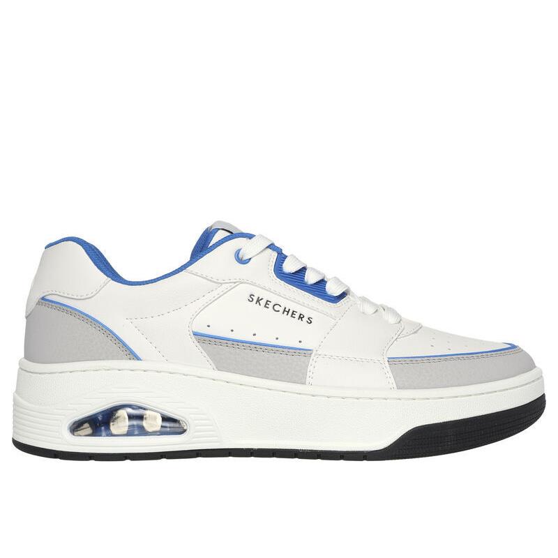 Mens Skechers Uno Court - Low-post White Blue Leather Shoes