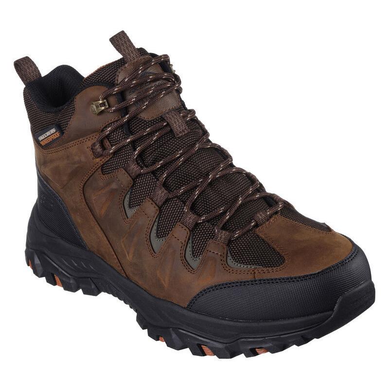 Mens Skechers Relaxed Fit: Rickter - Branson Brown Leather Hiking Boots Medium/Regular