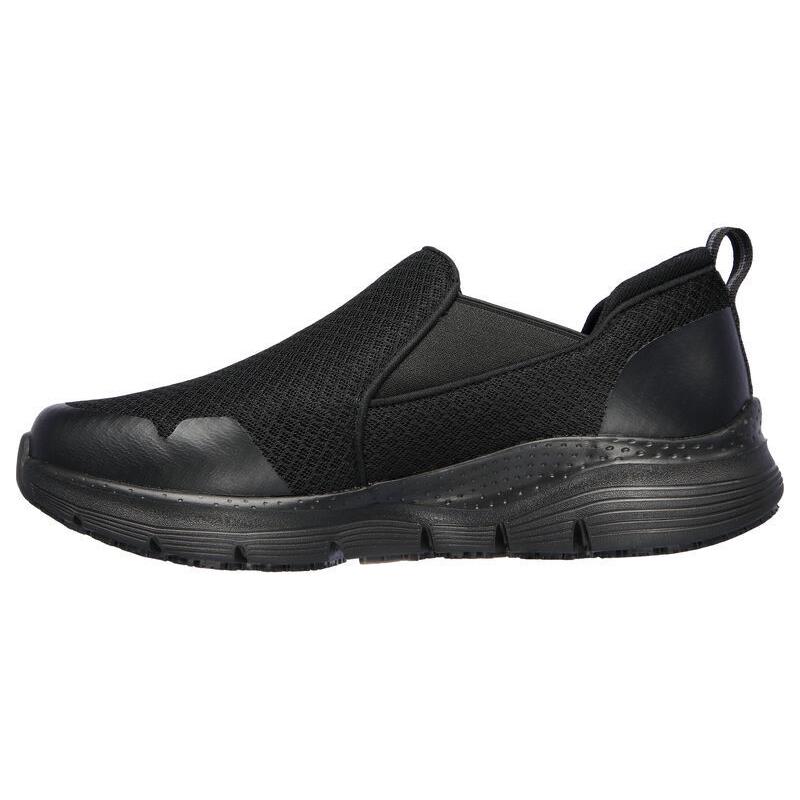 Mens Skechers Work: Arch Fit SR - Tineid Black Mesh Shoes