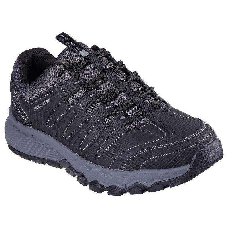 Mens Skechers Dynamite AT Black Charcoal Leather Shoes