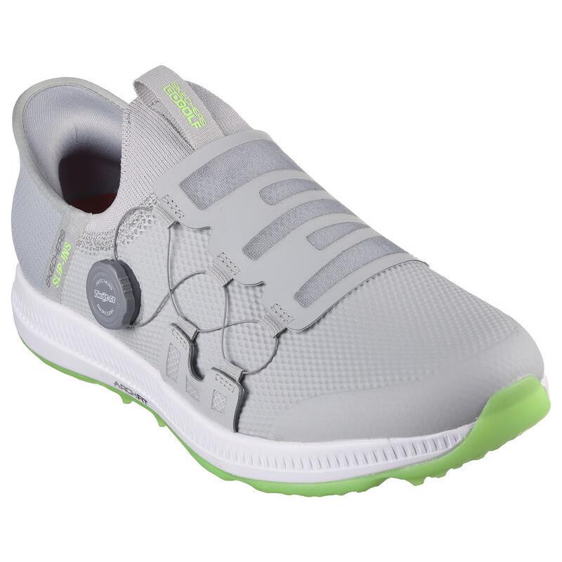 Mens Skechers Slip-ins: GO Golf Elite 5- Slip `in Gray Lime Leather Shoes - Gray