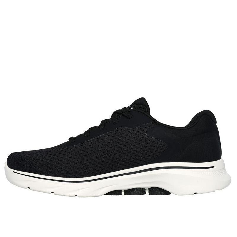 Mens Skechers GO Walk 7-THE Construct Black White Mesh Shoes