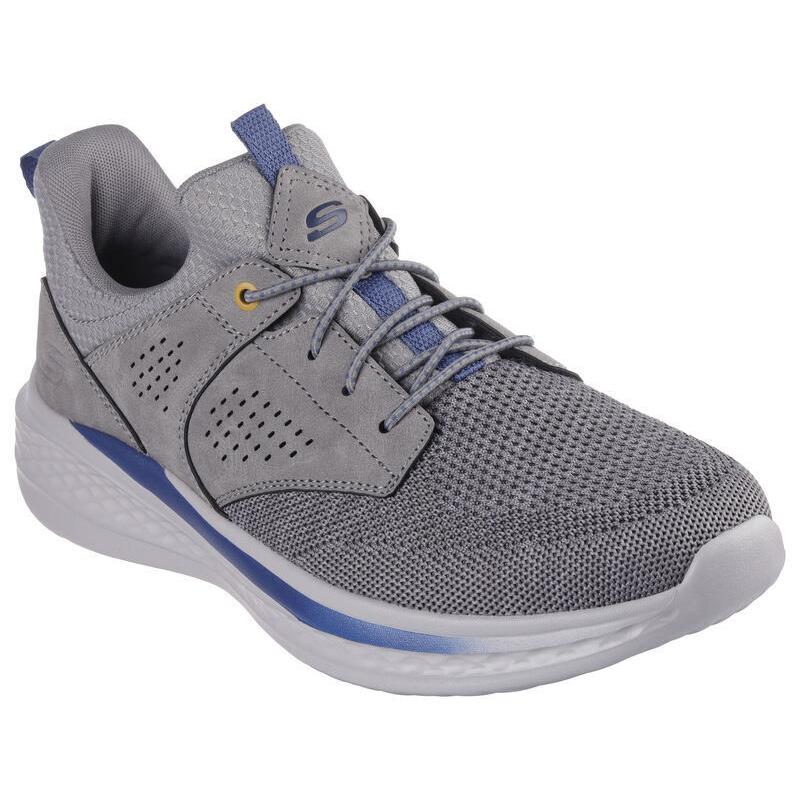 Mens Skechers Relaxed Fit: Slade-breyer Gray Mesh Shoes - Gray