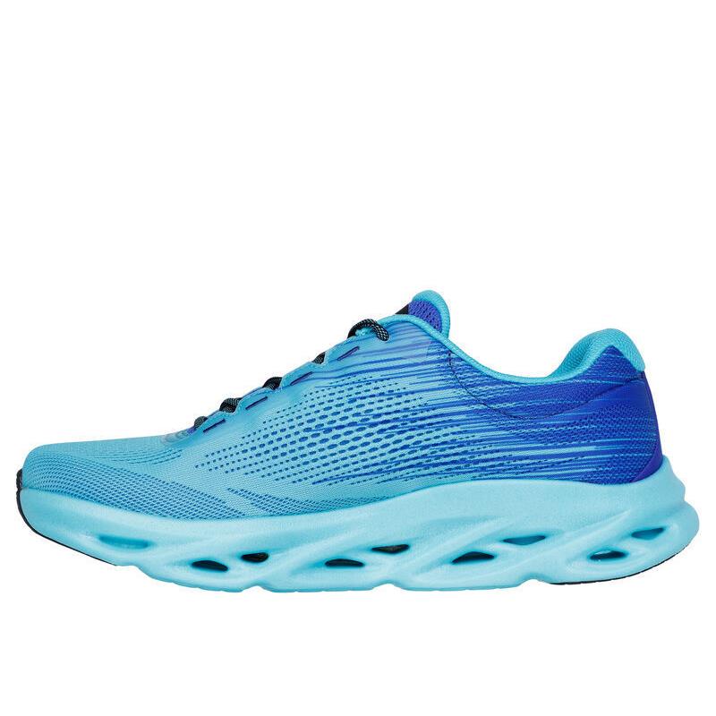 Mens Skechers GO Run Swirl Tech Speed - Rapid Motion Blue Mesh Shoes - Blue