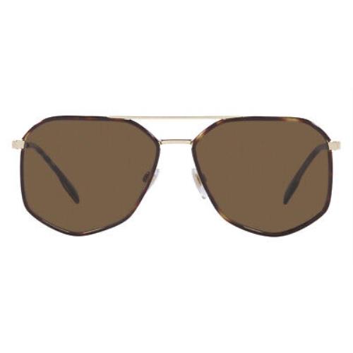 Burberry Ozwald BE3139 Sunglasses Light Gold/dark Havana Brown 58mm